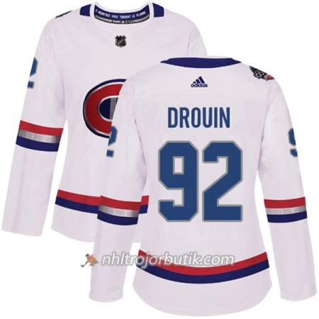 Dame Ishockey Montreal Canadiens Tröja Jonathan Drouin 92 Adidas 2017-2018 Vit Classic Authentic